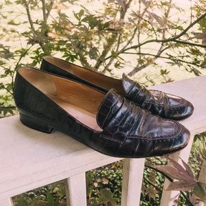 SALE! Ralph Lauren Collec Croc Iliana Penny Loafer
